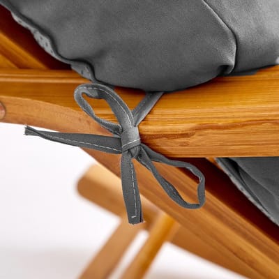Comfortabel Tuinligbed Kussen 190 x 54 cm, Antislip Onderkant, Hoofdkussen en Bevestigingsriemen, Dikke Bescherming voor Tuin, Balkon en Terras (Grijs)