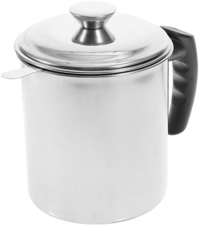 Dailygoods- Oliefilterkan Grote Inhoud - Oliefilterpot - Oliezeef - Vetcontainer met Zeef - Roestvrij Staal - Fijnmazige Zeef - Oliekan