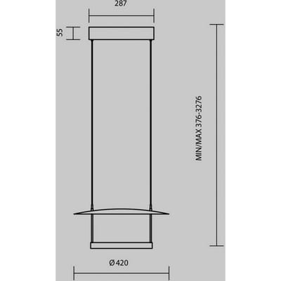 Maytoni Ambience LED hanglamp, Ø42cm, metaal, zwart/wit