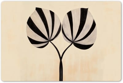 Placemats 45x30 cm - Placemat kunststof - 1 stuk - Bladeren - Gestreept - Stengel - Beige - Borden onderleggers - Decoratie voor op tafel - Keuken tafeldecoratie accessoires - Vinyl onderlegger - Tafelversiering