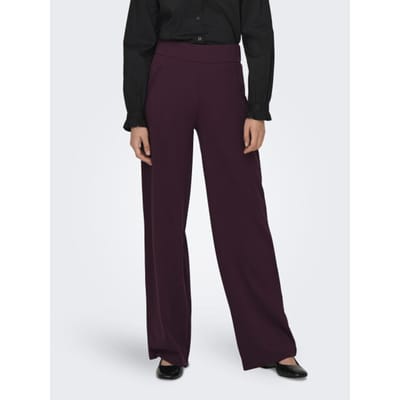 Jacqueline de Yong bordeaux dames broek   Wide leg fit   Steekzakken   Elastische boord   Regular waist Bordeaux XS/32