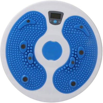 Taille Twister Plaat - Oefenplank Draaien - Houd Slank Figuur - Met Telapparaat - 40 gram - Blauw Wit