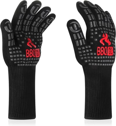 BBQ Handschoenen 800 Graden, Siliconen Structuur met Anti-slip Hittebestendige Grill Handschoenen voor BBQ, Koken, Bakken, Lassen en Roken