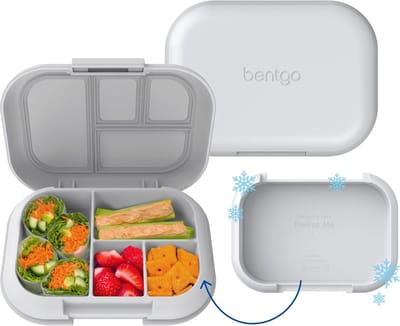 Lunchbox Kinderen - Bento Box - Maaltijden Koel Houden - Geïntegreerd Ijsvak - 4 Vakken - Blauw