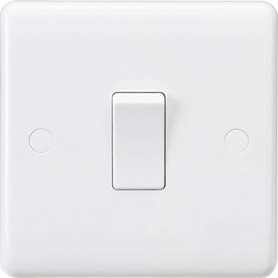 Witte Schakelaar met Gebogen Randen, 230V
