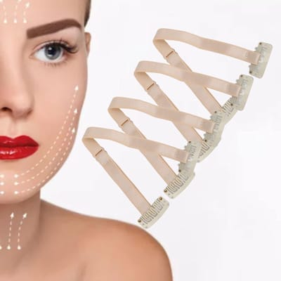 Facelift Bands Set van 4, Verstelbare Elastische Straps voor Haar, Facelift Patches voor een Jeugdige Uiterlijk en Comfortabel Gebruik