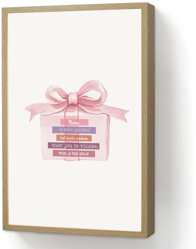 Cadeau - Strik - Tekst - Roze