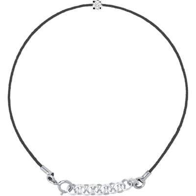 Diamond Bracelet Solitaire 0050 Cts Black Nylon 925