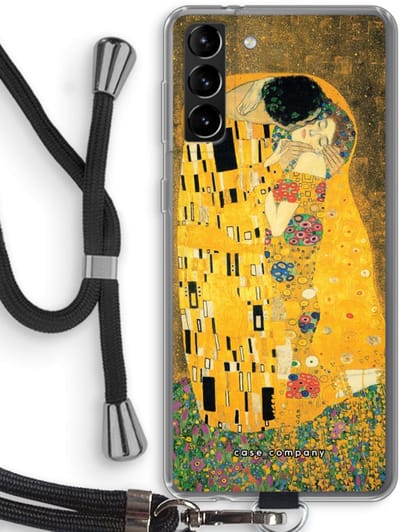 Case Company® - Hoesje met koord geschikt voor Samsung Galaxy S21 Plus hoesje met Koord - Der Kuss - Telefoonhoesje met Zwart Koord - Bescherming aan alle Kanten en Over de Schermrand