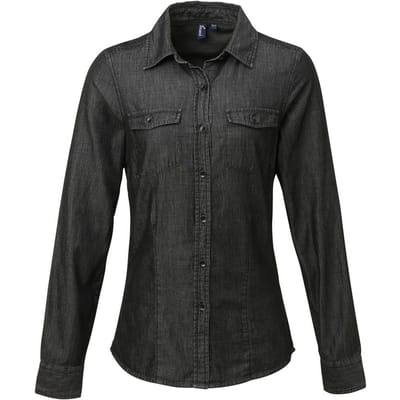Premier Dames/Dames Stitch Shirt (Zwarte denim)