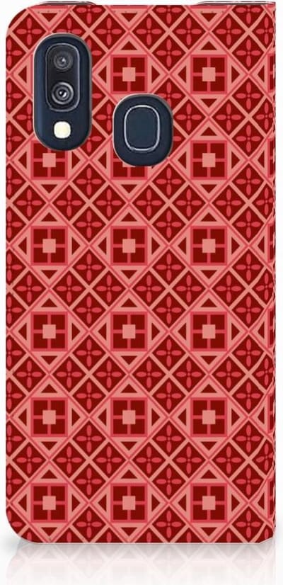 Samsung Galaxy A40 Hoesje met Magneet Batik Rood
