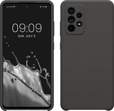 kwmobile telefoonhoesje geschikt voor Samsung Galaxy A52 / A52 5G / A52s 5G - Hoesje met siliconen coating - Smartphone case in donkergrijs