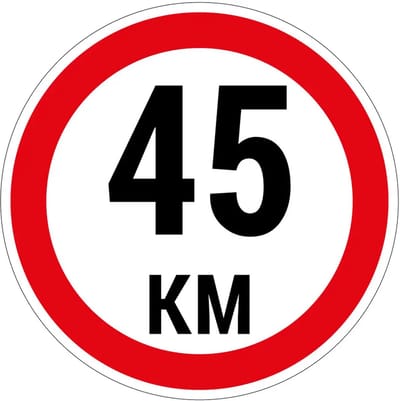 45 km bord | gecoat dibond materiaal | 10 cm
