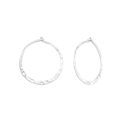 Aramat Jewels | Oorringen | Zilveren Huggies Oorbellen - Uniek Motief 19mm | | | |1,2mm | Zilver | Volwassenen | Verkleurd niet