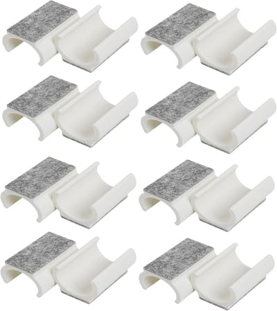 Viltglijders Meubels - Universele Glijders - Vloer Beschermen - Dubbel Component Ontwerp - Ø 21-22 mm - Wit