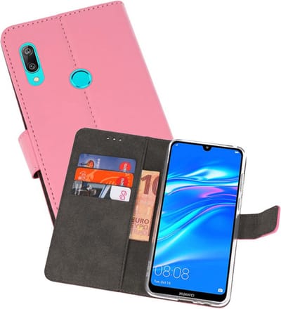 Booktype Telefoonhoesjes - Bookcase Hoesje - Wallet Case - Geschikt voor Huawei Y7 / Y7 Prime (2019) - Roze
