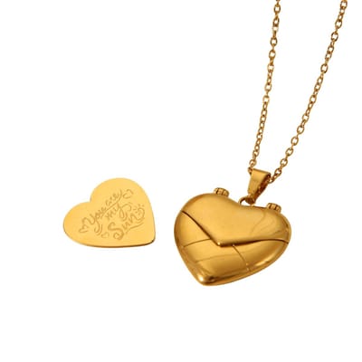 Plux Fashion Hartje Ketting You Are My Sun - Goud - 2mm/45cm + 5cm Verlengstuk - Valentijns Ketting - Ketting Met Hartje - Hartjes Ketting - Ketting Hartje - Gouden Hartje Ketting - Gouden Ketting Dames - Ketting Met Hanger - Moederdag Cadeau