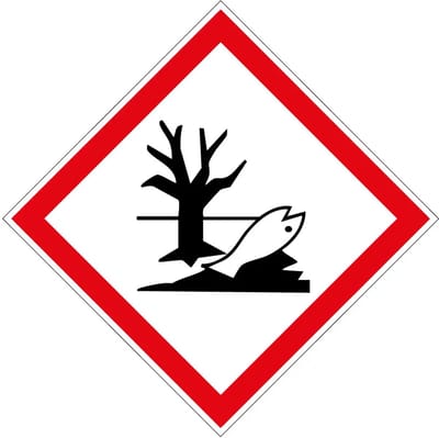 GHS09 milieugevaarlijke stoffen bord | gecoat dibond materiaal | 10 x 10 cm