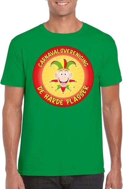 Carnavalsvereniging De Harde Plasser fun t-shirt heren groen - Limburg carnaval verkleedkleding S