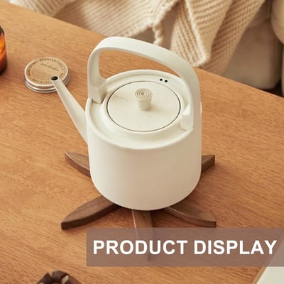 Candala Houten onderzetters voor hete plaat, 4 stuks boomonderzetters, houten placemat, boomdesign, hittebestendige vouwmat voor theepot, pan, kom
