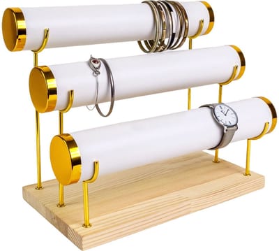 Intirilife Armbandstandaard met 3 Planken - 29,5 x 17,5 x 24,5 cm - Afneembare Armbandhouder Horlogehouder Sieradenstandaard Horlogestandaard Organiser en Opslag voor Sieraden