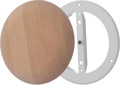 Houten Luchtventilator - Universele Aanvoer- en Afvoeropening - Verstelbare Ventilatiekappen - Ronde Wand- en Plafondventilator - Ventilatierooster voor Sauna