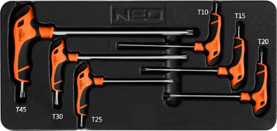 NEO Inzetlade voor Gereedschapkar Torx Sleutelset, 6 delig