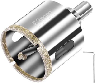 Diamantzaag - Glasboor Tegelboor - Nauwkeurig Boren - Centrale Positionering - 53 mm - Zilver
