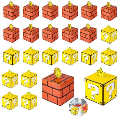 Dailygoods- Geschenkdoos 24 stuks - Kartonnen Doos - Feestdoosjes - Cadeauverpakking - Mario Thema - Geschikt voor Verjaardagen - Cadeaudoos