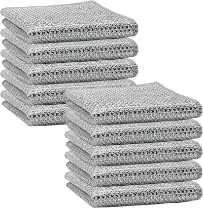 10 stuks - Drielagige vaatdoek - Krast geen oppervlakken - Reinigingsdoek met zilverdraad - Geschikt voor het schoonmaken van de keuken, het afwassen van gootstenen, vaat, fornuizen, enz. - 20×20 cm