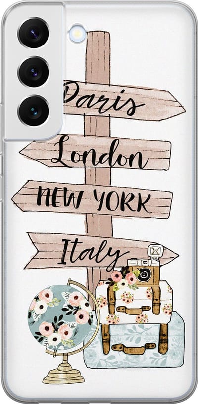 Leuke Telefoonhoesjes - Hoesje geschikt voor Samsung Galaxy S22 - Where to go next - Soft case - TPU - Tekst - Multi