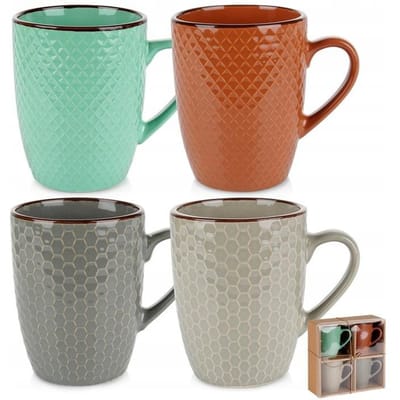 Mokken Keramiek 400 ml 4 stuks - Set - Bekers - Koffiebekers - Kopjes - Koffiemok