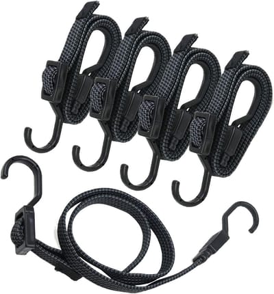 Elastieken met haken - Bagagespanners set - Bagage vastzetten - Verstelbaar ontwerp - 4 stuks 100cm - Zwart