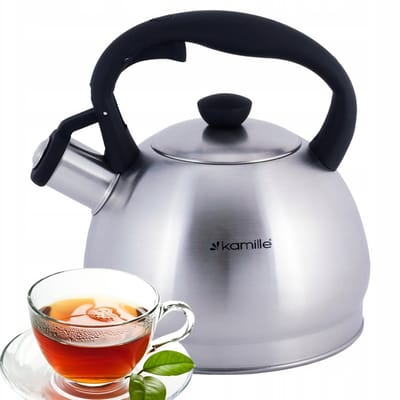 Kamille RVS Waterkoker met Fluitje - 2L - Geschikt voor Inductie
