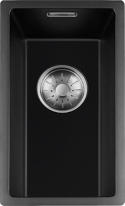 Lorreine Black Quartz Series spoelbak 17x40cm Plug Inox 17BQ-FU-Inox