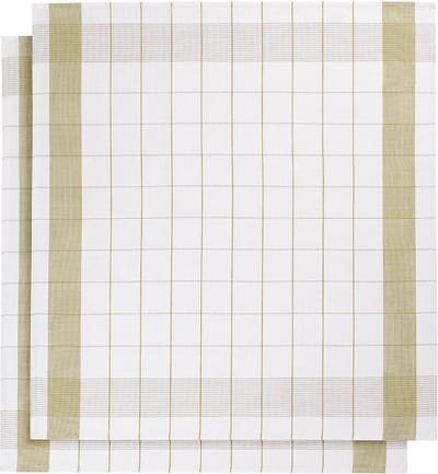 De Witte Lietaer Theedoek Mixte, Geelgroen - 2 stuks - 65 x 65 cm - Katoen/Linnen