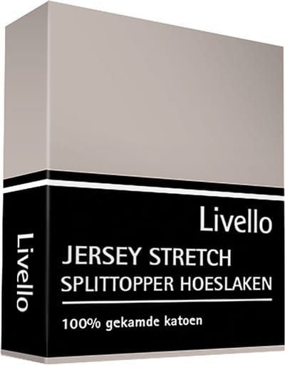 Livello Hoeslaken Jersey splittopper Stone 160x200/210
