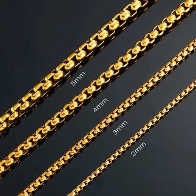 Aramat Jewels | Halskettingen | RVS Jasseron Ketting Goudkleur - Elegante Schakelketting | 3mm / 75cm |75cm | | Staal | Volwassenen | Verkleurd niet