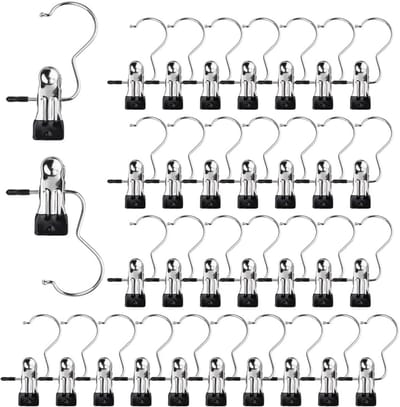 30x Sterke Anti-Slip Kledinghangers Clips RVS - Multifunctionele Ophanghaken voor Laarzen, Hoeden & Kleding