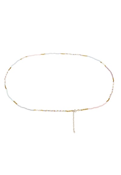 Elli - Sieradenboxen - Elli Buikketting Dames Bal Lente-ring Sluiting Gekweekte Zoetwaterparels 925 Sterling Zilver Verguld Festival Uitschuifbaar Kleurrijk 75cm - Dames