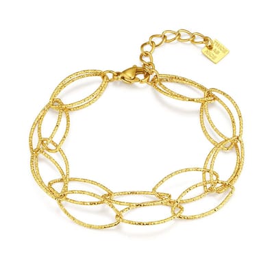 Twice As Nice Armband in goudkleurig edelstaal, ovale schakels Goudkleurig 16cm+3cm