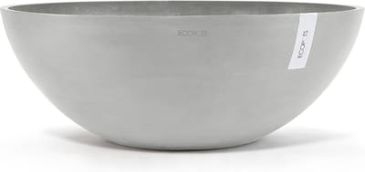 Ecopots Vienna 70 - White Grey - Ø70 x H25,3 cm - Ronde witgrijze bloempot