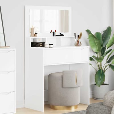 vidaXL - Slaapkamer - Toilet - Tafels - Wit - 80 - x - 39,6 - x - 135 - cm - Bewerkt - hout