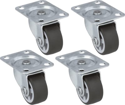 AMIG Transportwielen 25mm - Set van 4 Zwenkwielen - Compacte Meubelwielen - 120kg