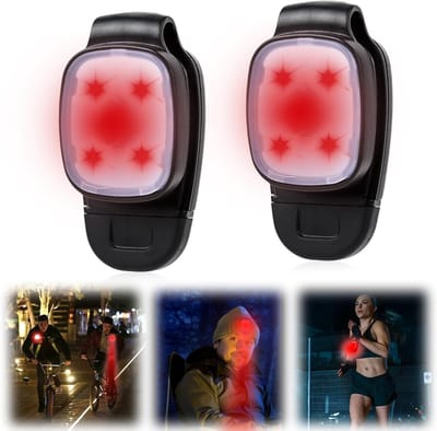 Pack van 2 Oplaadbare LED Clip Lampen, Waterdichte Mini Lamp met 3 Lichtstanden voor Veiligheid, Jogging en Klimmen