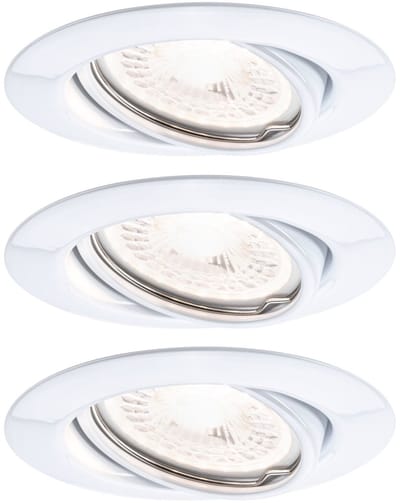 LED-inbouwlamp 3-Step-Dim Base Basisset zwenkbaar rond 90 mm 20° GU10 3x5W 3x350lm 230V dimbaar 3000K Wit