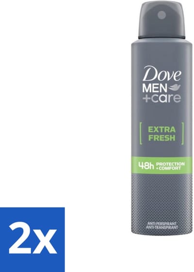 Dove Men+Care - Extra Fresh - Deospray - Anti-Transpirant - 150 ml - Voordeelverpakking - 2 stuks