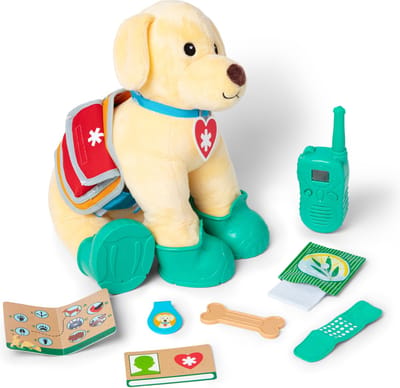 Melissa & Doug Let's Explore™ Pluchen reddingshond met opsporings- en reddingsuitrusting - Pluche - Knuffel Speelgoed - Rollen Speelgoed - 3+ - Cadeau voor jongen of meisje