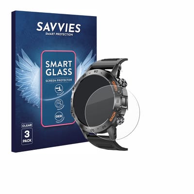 3 Stuks Savvies Screenprotector - geschikt voor Lemfo Smartwatch 1.39" - beschermfolie glas transparant