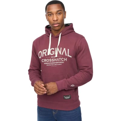 Crosshatch Heren Vintarge Hoodie (Rum Rozijn)